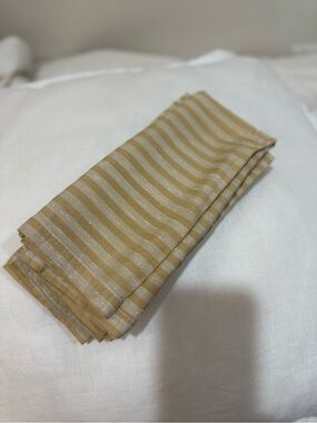 Vintage Crate&Barrel Striped Tan and Cream Napkins Set of 4
